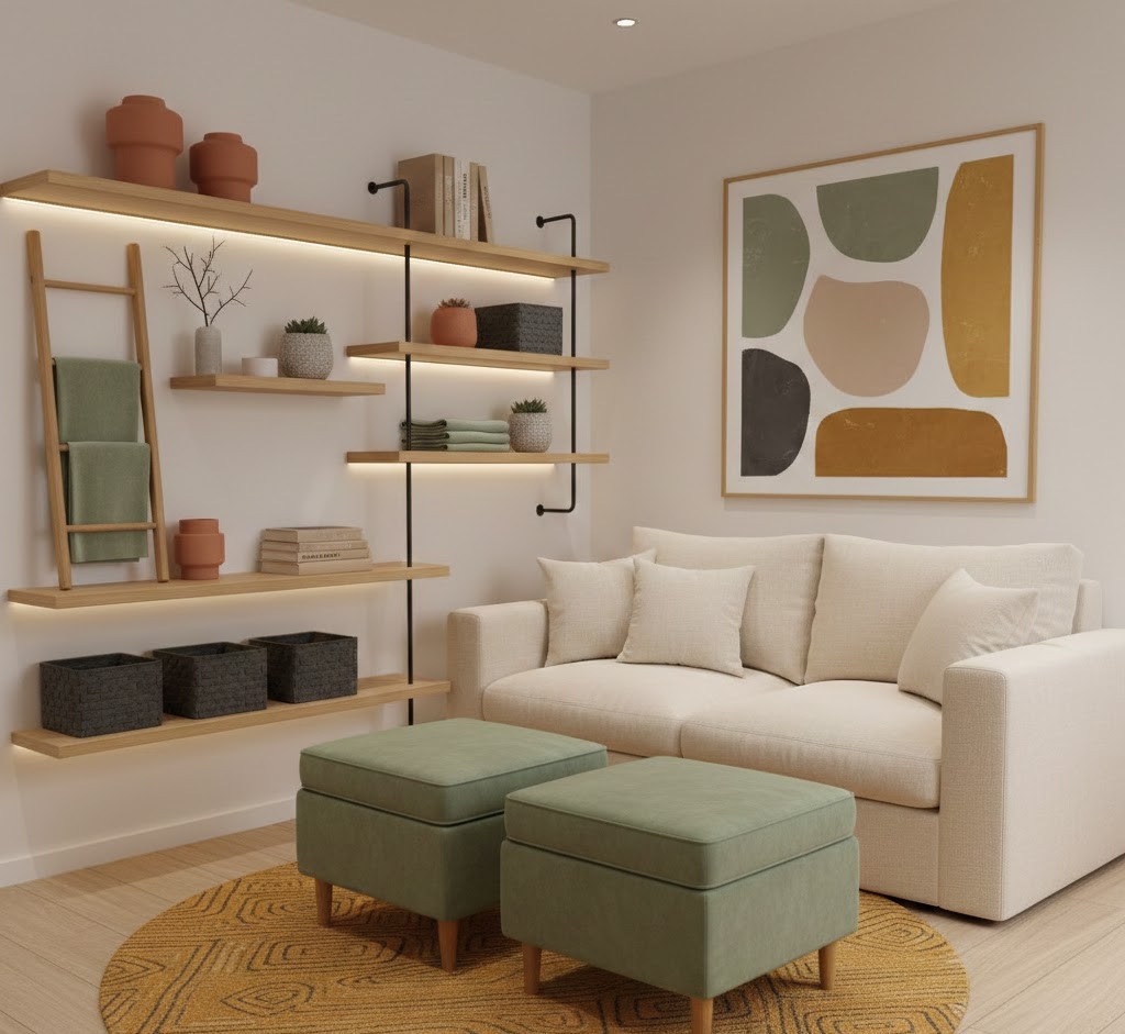 Gezellige woonkamer in kleine ruimte